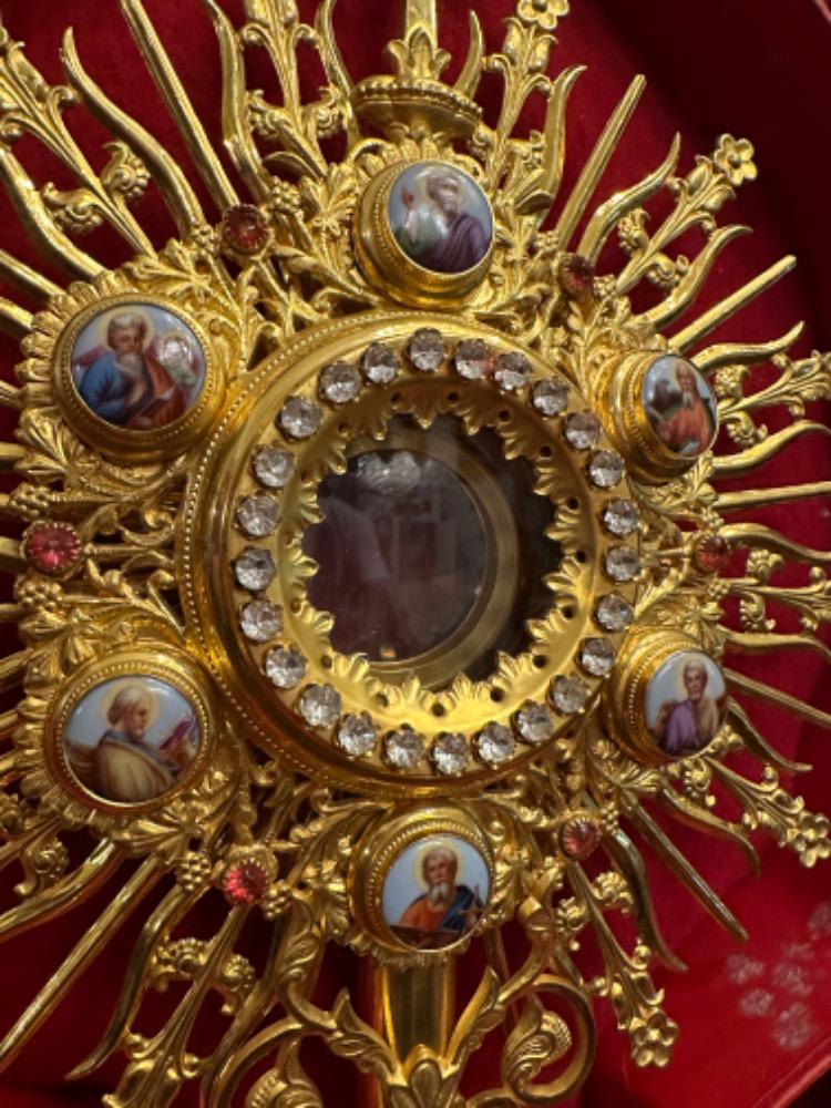 1 Romanesque - Style Monstrance With Original Case & Lunula