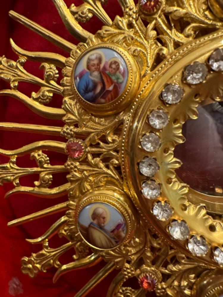 1 Romanesque - Style Monstrance With Original Case & Lunula