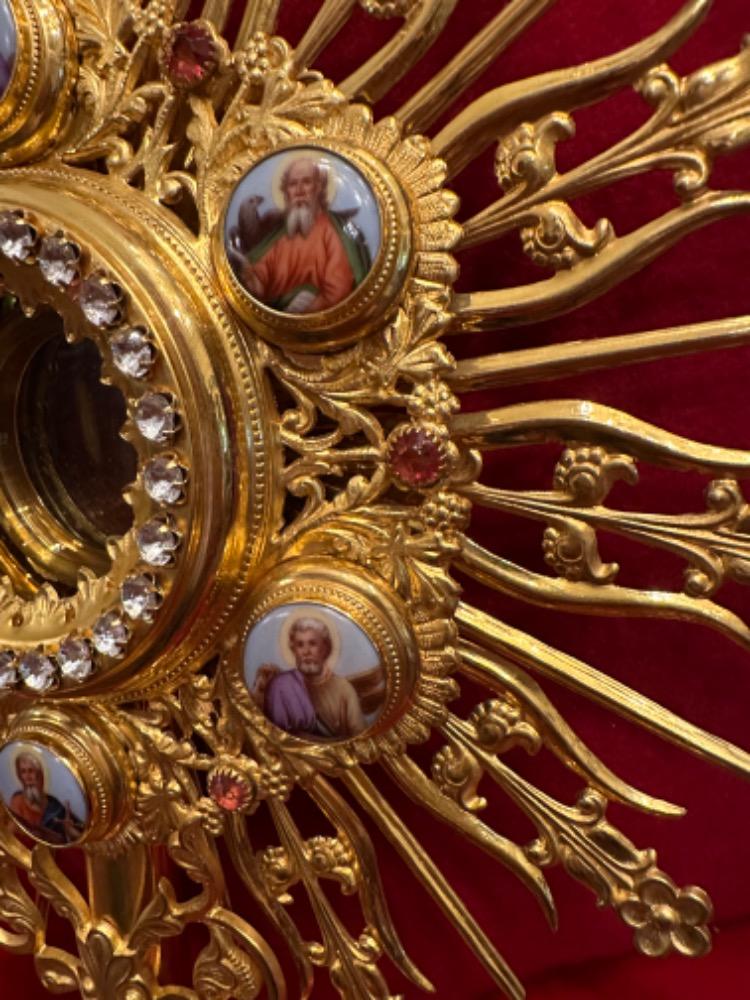 1 Romanesque - Style Monstrance With Original Case & Lunula