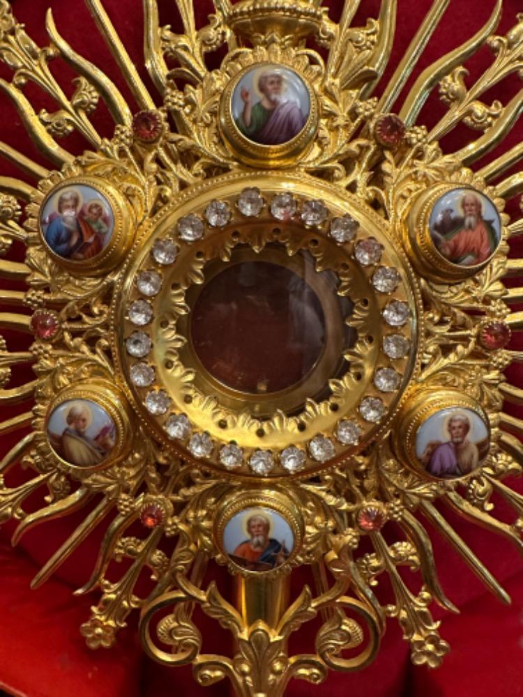 1 Romanesque - Style Monstrance With Original Case & Lunula