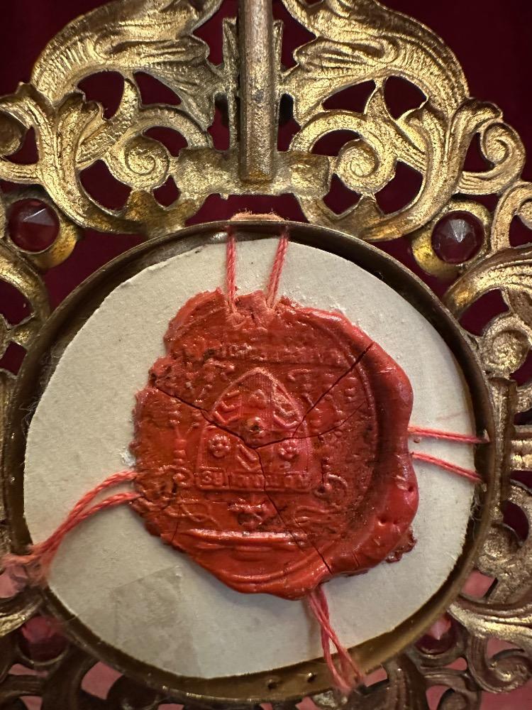 1 Romanesque - Style Reliquary - Relic Ex Ossibus Ex Ossibus St. Aemilia De Rodat