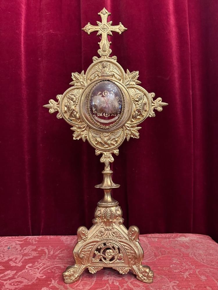 1 Romanesque - Style Reliquary - Relic Ex Ossibus St. Ennemond ) St. Annemundus ) Bishop & Martyr Of Lyon