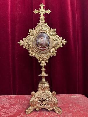 1 Romanesque - Style Reliquary - Relic Ex Ossibus St. Ennemond ) St. Annemundus ) Bishop & Martyr Of Lyon