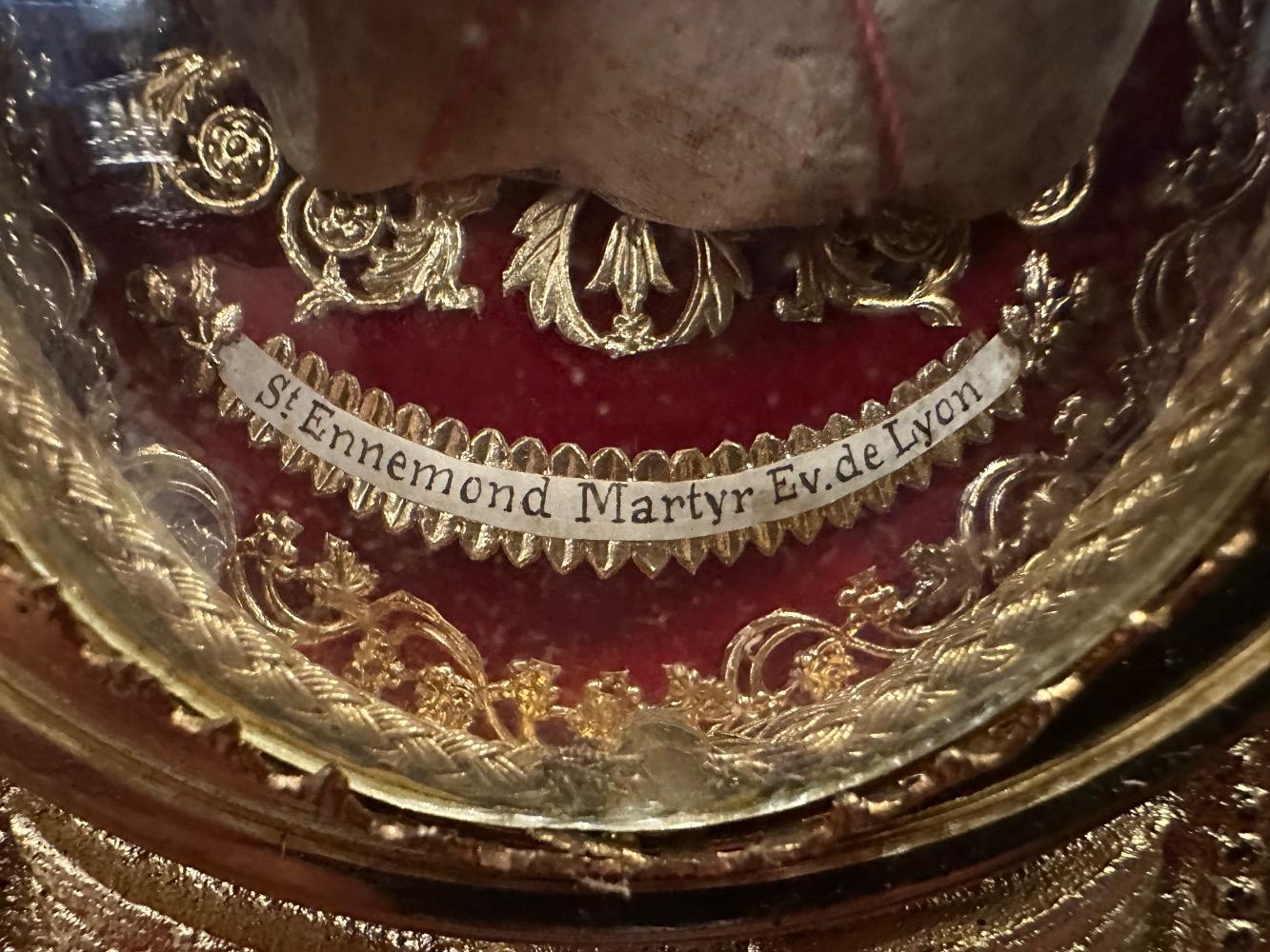 1 Romanesque - Style Reliquary - Relic Ex Ossibus St. Ennemond ) St. Annemundus ) Bishop & Martyr Of Lyon