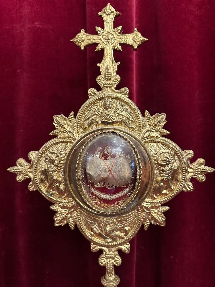 1 Romanesque - Style Reliquary - Relic Ex Ossibus St. Ennemond ) St. Annemundus ) Bishop & Martyr Of Lyon