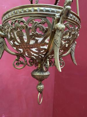 Sanctuary Lamp style Romanesque - Style en Brass / Bronze / Gilt, France 19 th century ( Anno 1890 )