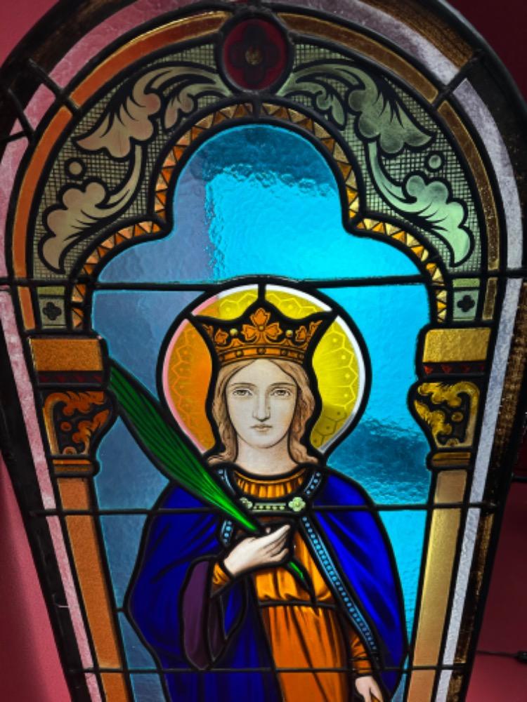 1 Romanesque - Style Stained Glass Window St. Margerite