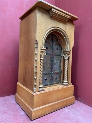 Tabernacle style Romanesque - Style en Oak wood / Brass / Bronze / Stones, Belgium 19 th century