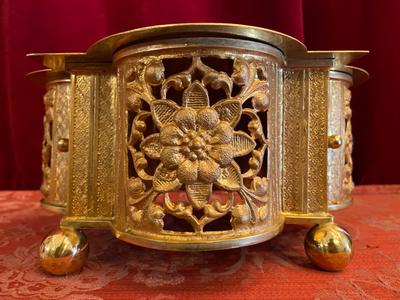 Tabor style Romanesque - Style en Brass / Polished and Varnished / Stones / Enamel, France 19 th century ( Anno 1865 )