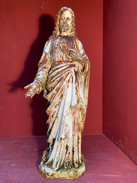 1  Sacred Heart Cast Iron Statue