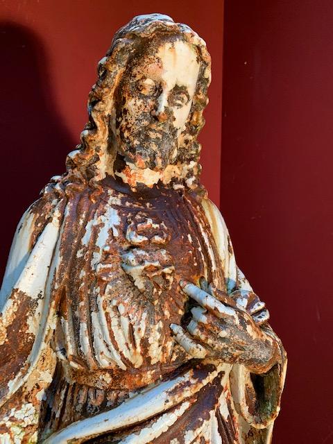 1  Sacred Heart Cast Iron Statue