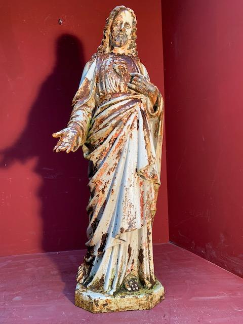 1  Sacred Heart Cast Iron Statue
