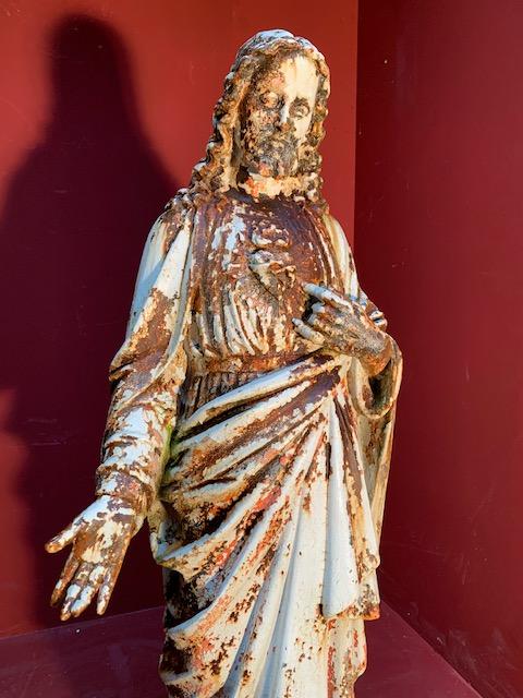 1  Sacred Heart Cast Iron Statue
