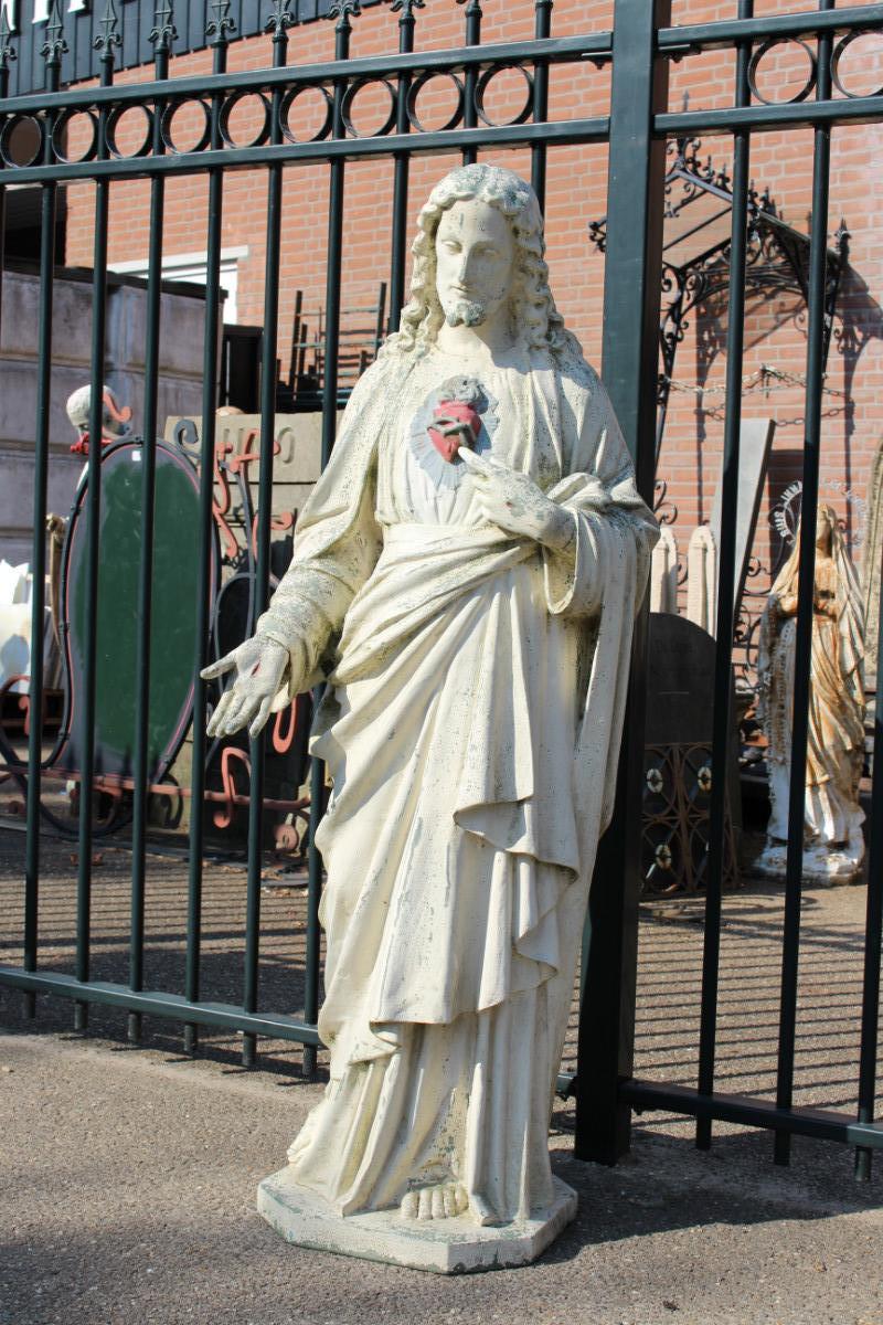 1  Sacred Heart Statue. Cast Iron.