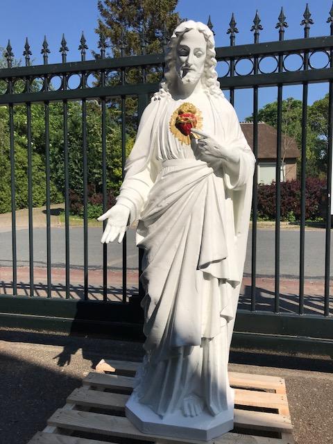 1  Sacred Heart Statue Cast Iron Statue New Paint