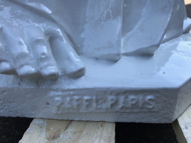 1  Sacred Heart Statue Cast Iron Statue New Paint