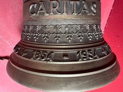 Sacristy Bell en Hand Forged - Iron Wall Bracket / Bronze Bell, Netherlands  19 th century