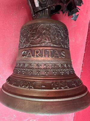 Sacristy Bell en Hand Forged - Iron Wall Bracket / Bronze Bell, Netherlands  19 th century