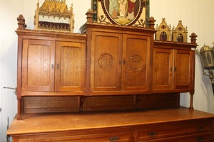 Sacristy Credens Cabinet en Oak wood, Belgium 19th century