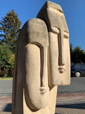 Sandstone Sculpture  en hand-carved sandstone, 20th century