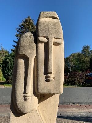 Sandstone Sculpture  en hand-carved sandstone, 20th century