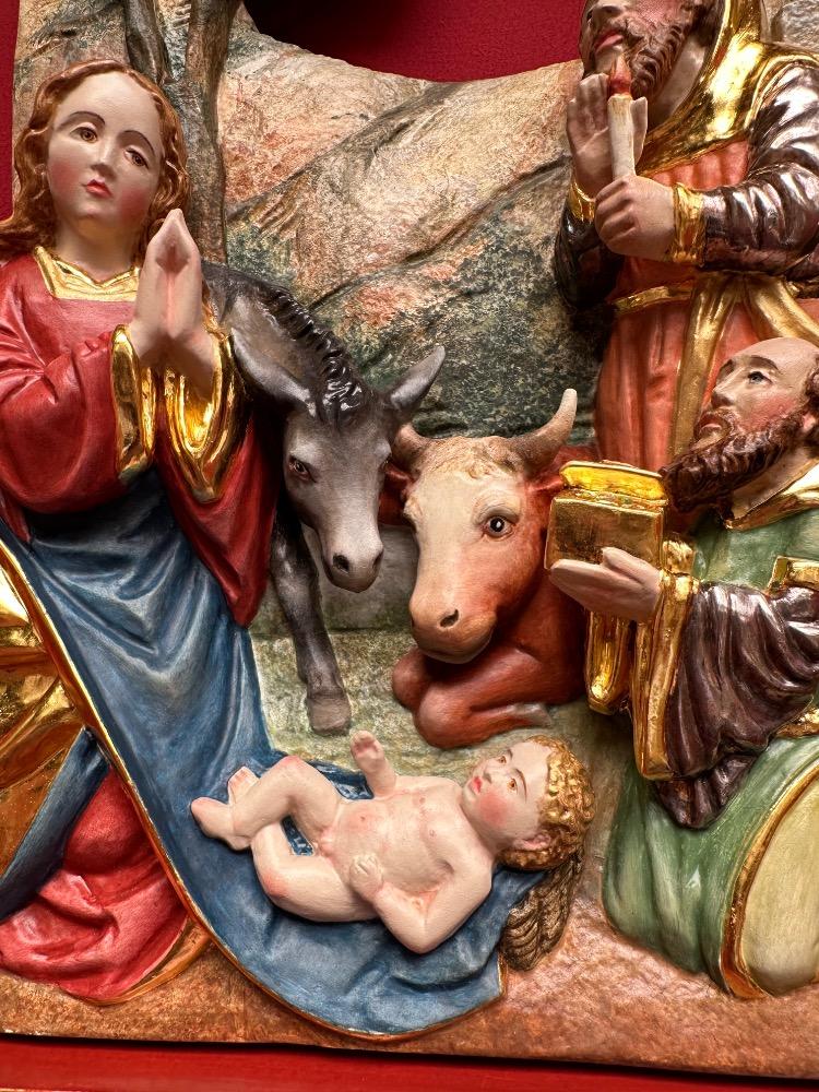 1  Sculpture Adoration By The Three Magi With Wall Pedestal