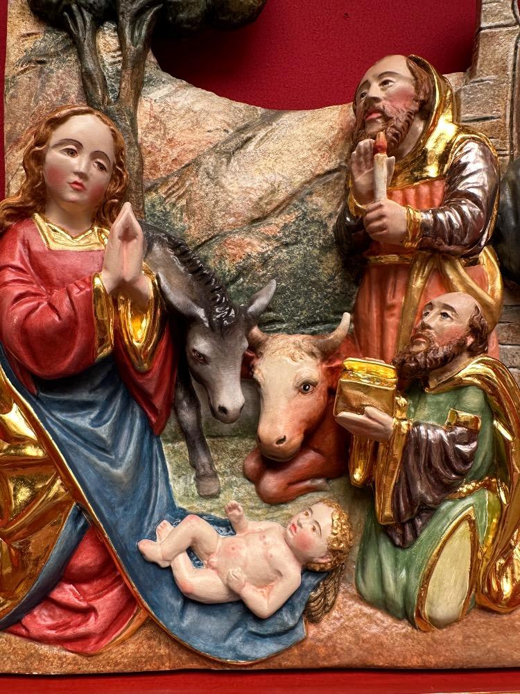 1  Sculpture Adoration By The Three Magi With Wall Pedestal