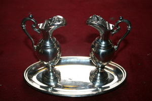 Set Of Cruets en Brass / Plated, France 19th century