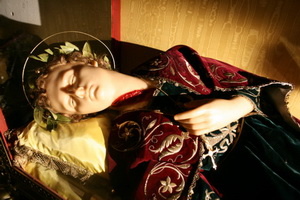 Shrine  With  Relics  And  The  Wax  Body  Of  St. Herculanus  Of  Porto  Near  Rome