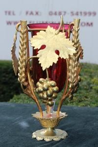 Small Standing Sanctuary en Brass / Gilt / Glass, Belgium 19th century