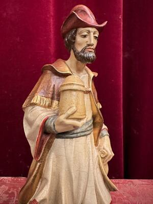 St. Ambrosius Sculpture  en Carved - Wood / Polychrome, Southern Germany 20 th century ( Anno 1950 )