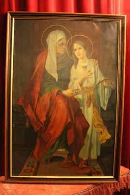 St. Ann / Mary:   Signed By J. Vonincx  1944 en Painted on Canvas, Dutch 20th century ( 1944 )