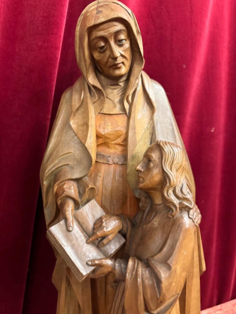 1  St. Anne Sculpture Signed : Hj