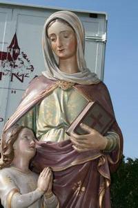 St Anne Statue en PLASTER POLYCHROME, France 19th century