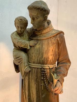 St. Anthony en hand-carved wood polychrome, Dutch 19th century