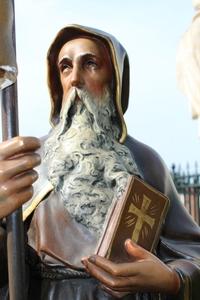 St. Anthony Abbot /  Heremit  en plaster polychrome, Dutch 19th century