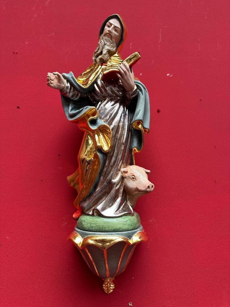 1  St. Anthony Abbot Sculpture With Hanging Pedestal