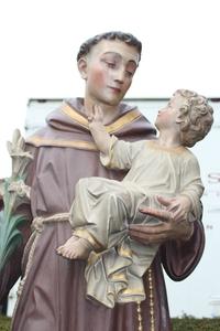 St. Antonius en Terra-Cotta polychrome, France 19th century