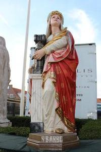 St. Barbara Statue  en PLASTER POLYCHROME, Belgium 19th century