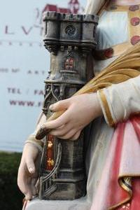 St. Barbara Statue  en PLASTER POLYCHROME, Belgium 19th century