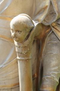 St. Cecilia Statue en plaster polychrome, France 19th century