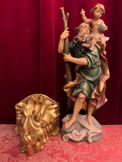 1  St. Christophorus Total Height 84 Cm.