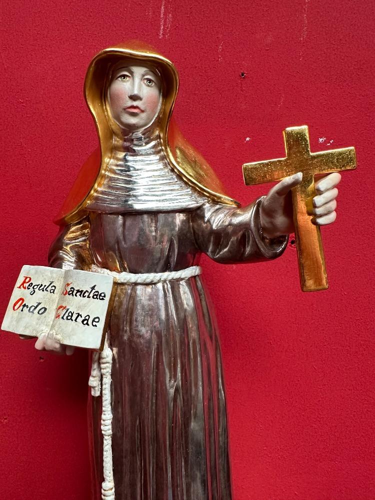 1  St. Clara Sculpture With Hanging Pedestal