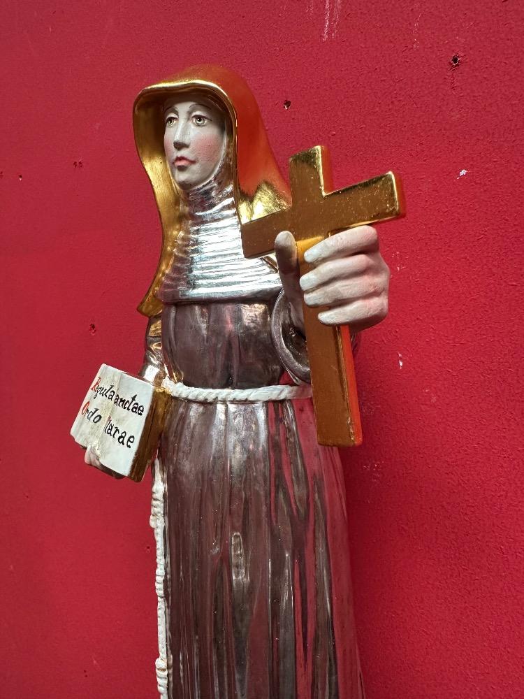 1  St. Clara Sculpture With Hanging Pedestal