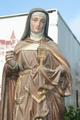 St. Clara Statue en Terra-Cotta polychrome, France 19th century