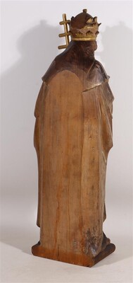 St. Cornelius Sculpture  en Hand Carved Wood, Netherlands  20 th century ( Anno 1920 )