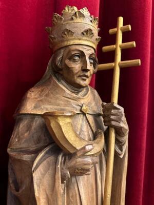 St. Cornelius Sculpture  en Hand Carved Wood, Netherlands  20 th century ( Anno 1920 )