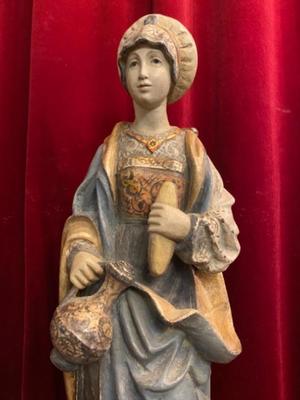 St. Elisabeth Of Hungary en Carved Wood , Southern Germany 20th century