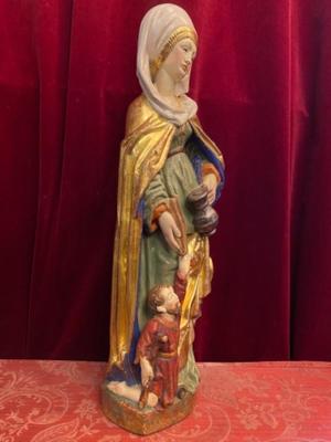 St. Elisabeth Of Thuringen  en Carved Wood Polychrome, Southern Germany 20th century