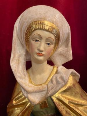 St. Elisabeth Of Thuringen  en Carved Wood Polychrome, Southern Germany 20th century